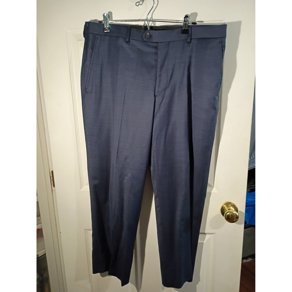 Kenneth Cole Awareness Men's 36X27 Navy Flat Front Dress Formal Straight Pants